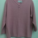 Bobbie Brooks Woman 18W 20W Pink Light Mauve Decorative Button Pullover Sweater