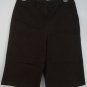 Bay Studio Khakis Capri Cut Pants Shorts Jorts Brown 2 Pockets Front Zip & Hook