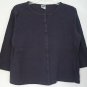 Old Navy Navy Blue Medium Long Sleeve Snap Down 100% Cotton Knit Top