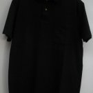 Hanes Stay Clean Mens Small Black Short Sleeve 2 Button Front 1 One Chest Pocket