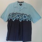 Bullhead Mens Large Casual Short Sleeve Floral Hawaiian Theme Button Down Shirt