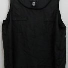 NWT Apostrophe Petite 100% Silk PXL Black Sheer Tank Top  2 Pockets