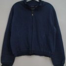Catalina Medium 8/10 Dark Blue Ribbed Collar Hem Cuffs Zipper Up 2 Pocket Jacket