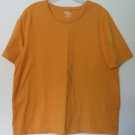 Liz & Me Essentials Orange 0X 14/16W 100% Cotton Short Sleeve Solid Orange Knit