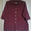 Avenue Signature Shirt 26 28 Purple Red ( Burgundy ) Button Down Cotton Stretch