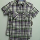 Authentic Rugged Company Small Purples Plaid Snap Button Down 2 Chest Pockets