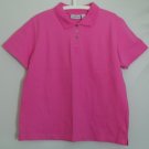 Croft & Barrow Sport L Large Pink Polo 3 Button Collared Short Sleeve 1.5" Slits