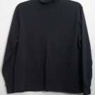 Land's End M 10-12 Regular Body Black Mock Turtleneck Cotton Spandex Long Sleeve