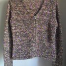 Talbots Acrylic Blend " Shag " Two Way Zipper Full Zip Cardigan Sweater Small