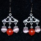 Earrings with cat's-eye