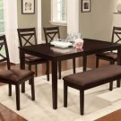 Weston II Espresso Finish 6pc Bench Dining Set - FREE DELIVERY IN SOUTHERN CALIFORNIA