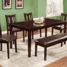 Northvale II Espresso Finish 6pc Bench Dining Set - FREE DELIVERY IN SOUTHERN CALIFORNIA