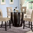 West Palm II Espresso Finish Round Glass Top 5pc Dining Set - FREE DELIVERY IN SOUTHERN CALIFORNIA
