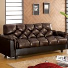 Bowie Brown Leather-Like Fabric Match Futon Sofa w/ Storage - FREE DELIVERY IN SOUTHERN CALIFORNIA
