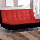 Malibu Red & Black Microfiber Futon Sofa - FREE DELIVERY IN SOUTHERN CALIFORNIA