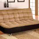 Mancora Microfiber Tan & Black Futon Sofa - FREE DELIVERY IN SOUTHERN CALIFORNIA