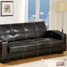 Colona Black Leatherette Futon Sofa w/ Storage - FREE DELIVERY IN SOUTHERN CALIFORNIA