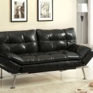 Benik Black Leatherette Futon Sofa - FREE DELIVERY IN SOUTHERN CALIFORNIA