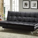 Hasty Black Leatherette Futon Sofa - FREE DELIVERY IN SOUTHERN CALIFORNIA