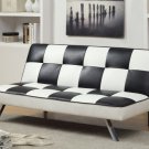 Alquerque Black & White Leatherette Futon Sofa - FREE DELIVERY IN SOUTHERN CALIFORNIA