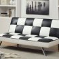 Alquerque Black & White Leatherette Futon Sofa - FREE DELIVERY IN SOUTHERN CALIFORNIA