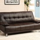 Beaumont Dark Brown Leatherette Futon Sofa - FREE DELIVERY IN SOUTHERN CALIFORNIA