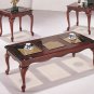 Cherry Finish and Glass 3pc Coffee Table Set - FREE DELIVERY IN SOUTHERN CALIFORNIA