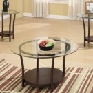 Circular Glass Top 3pc Coffee Table Set - FREE DELIVERY IN SOUTHERN CALIFORNIA