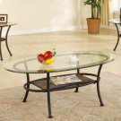 Oval Glass Top 3pc Coffee Table Set  - FREE DELIVERY IN SOUTHERN CALIFORNIA