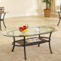 Oval Glass Top 3pc Coffee Table Set  - FREE DELIVERY IN SOUTHERN CALIFORNIA