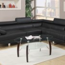 Contemporary Sectional Sofa Black or Cream Faux Leather - FREE DELIVERY IN SOUTHERN CALIFORNIA