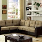 Lavena Dark Taupe or Dark Brown Elephant Microfiber Skin Sectional Sofa - FREE DELIVERY IN CA