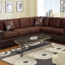 Microfiber/Faux Leather Chocolate, Saddle, or Red Sectional Sofa - FREE DELIVERY IN CALIFORNIA