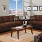 Chocolate or Saddle Microfiber/Leather Match Sofa & Love Seat - FREE DELIVERY IN CALIFORNIA