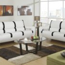 Cream/Black Bonded Leather Sofa & Love Seat - FREE DELIVERY IN SOUTHERN CALIFORNIA