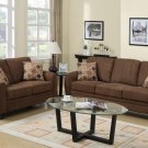Dark Brown Linen-Like Fabric Sofa & Love Seat - FREE DELIVERY IN SOUTHERN CALIFORNIA