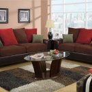Espresso Bonded Leather w/ Microfiber Sofa & Love Seat - FREE DELIVERY IN SOUTHERN CALIFORNIA