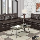 Mocha Velvet, Cappuccino Velvet, or Espresso Bonded Leather Sofa & Love Seat - FREE DELIVERY IN CA