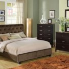 Lemoore II Dark Brown Velvet Platform Bed - FREE DELIVERY IN SOUTHERN CALIFORNIA