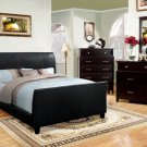 Maynard Espresso Padded Leatherette Sleigh Bed - FREE DELIVERY IN SOUTHERN CALIFORNIA