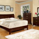 Midland Brown Cherry Finish Bed w/ Curved Edges & Flared Headboard - FREE DELIVERY IN CALIFORNIA