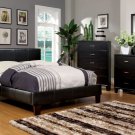 Winn Park Espresso Padded Leatherette Platform Bed – Also in Gray/White - FREE DELIVERY IN CA