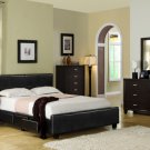 Burlington Espresso Leatherette Queen Bed w/ Drawers–Also in Full & King Size-FREE DELIVERY IN CA