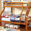 Solpine Oak Finish Twin / Full Bunk Bed - FREE DELIVERY IN SOUTHERN CALIFORNIA