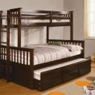 University I Espresso or Oak Finish Twin/Full Bunk Bed  - FREE DELIVERY IN SOUTHERN CALIFORNIA