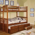 University II Oak or Espresso Finish Twin/Twin Bunk Bed - FREE DELIVERY IN SOUTHERN CALIFORNIA