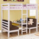 White or Cappuccino Finish Bunk Bed Twin/Twin Convertible Loft Bed - FREE DELIVERY IN CALIFORNIA