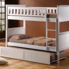 White or Dark Espresso Finish Twin/Twin Bunk Bed w/ Trundle  - FREE DELIVERY IN SOUTHERN CALIFORNIA