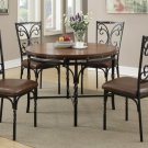 Round Wood Table Top Metal 5pc Dining Set w/ Round or Square Top Chairs - FREE DELIVERY IN CA