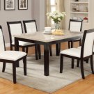 7pc Dining Set w/ Cream Leatherette Parson Chair or Padded Back Chairs - FREE DELIVERY IN CA